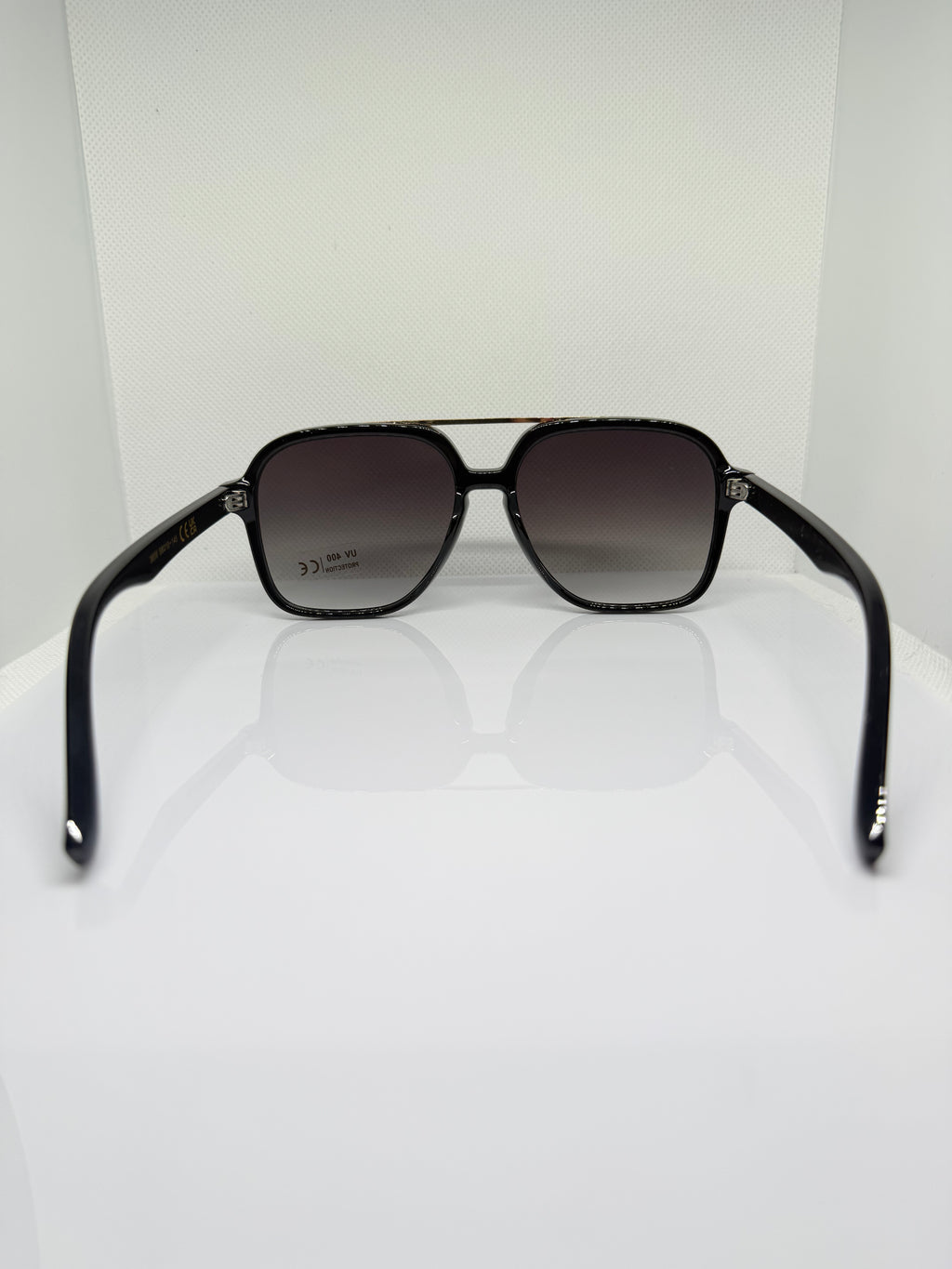 Vega Black & Gold Square Aviator Gradient Sunglasses