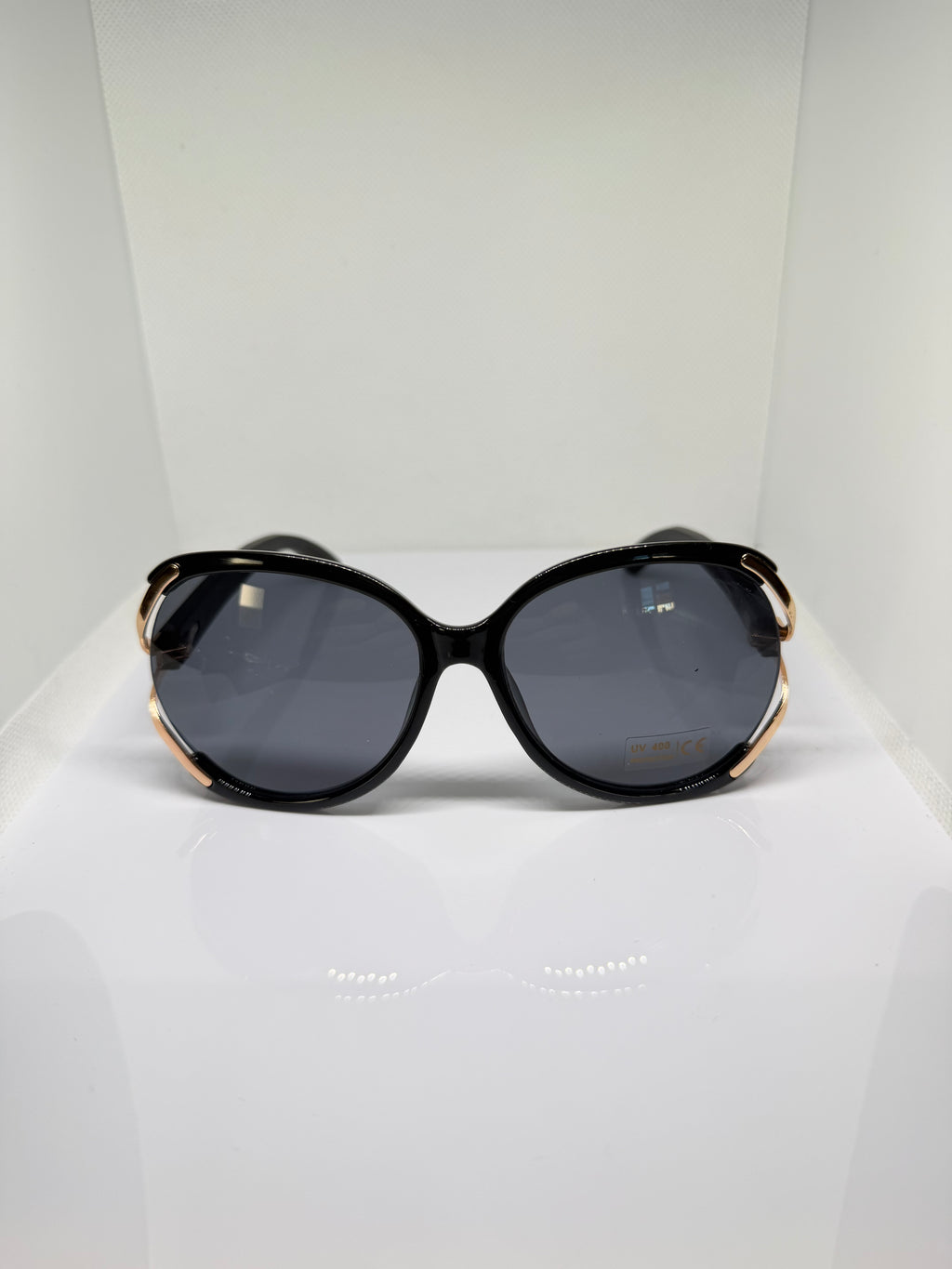 Sorrento black and gold round sunglasses by Froste
