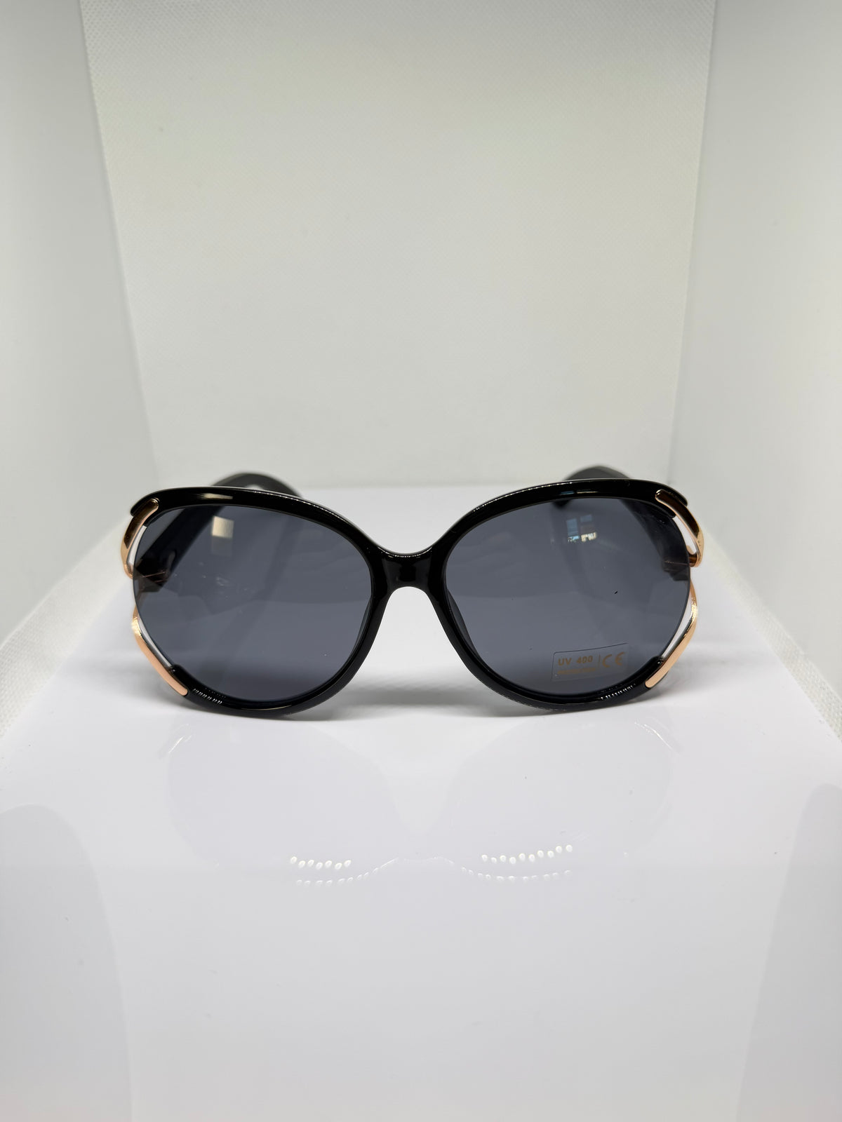Sorrento black and gold round sunglasses by Froste