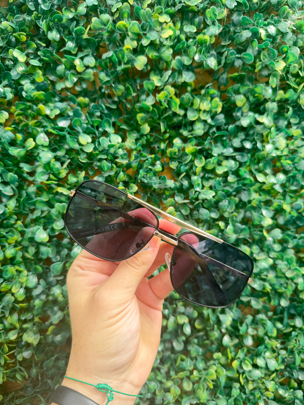 Monaco Black & Gold Aviator Sunglasses With Black Lens