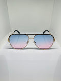 Ibiza gold aviator sunglasses with brown gradient lenses by Froste