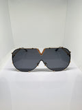 Valencia black and gold V-detail aviator sunglasses by Froste