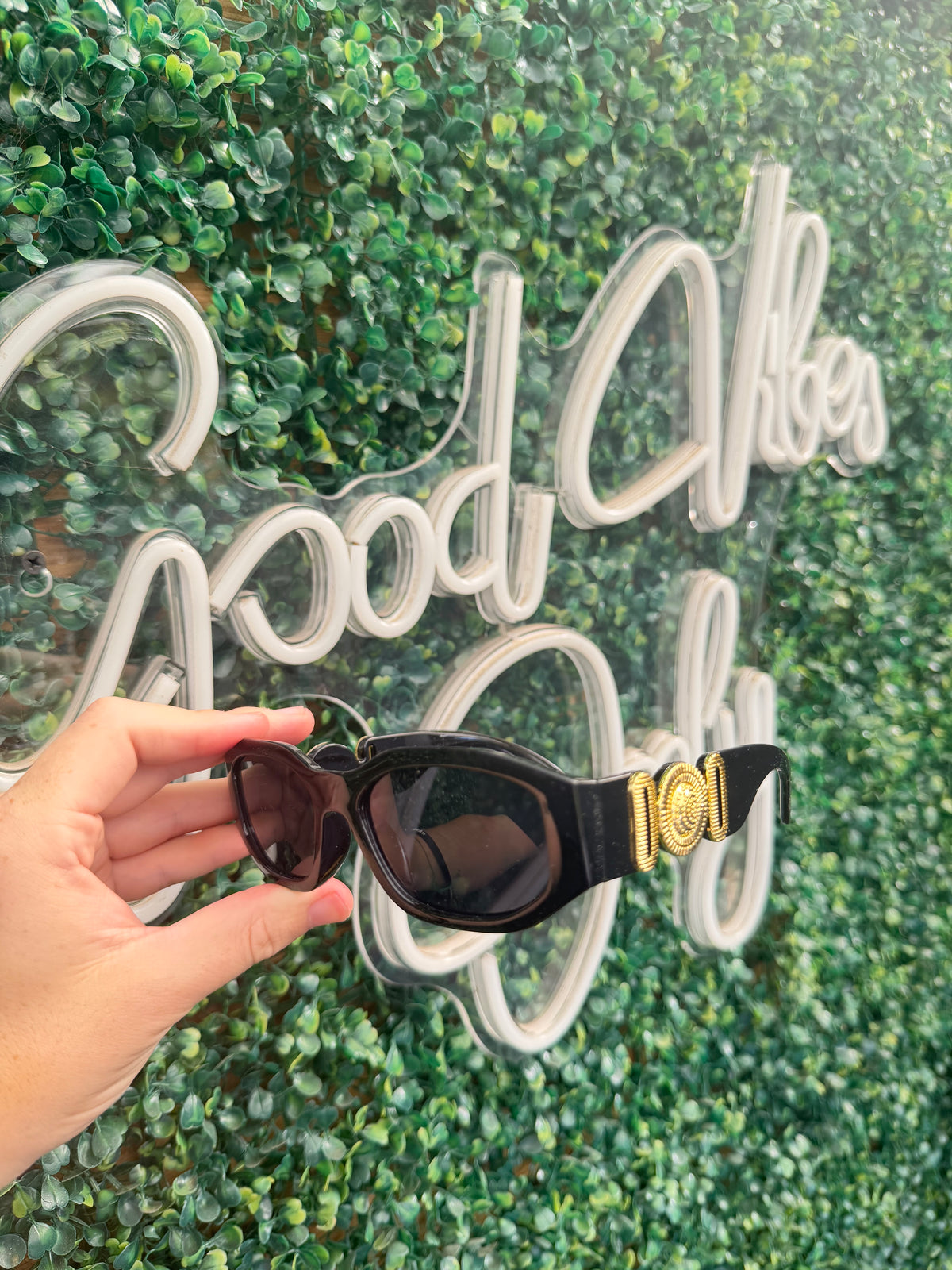 Roma Black & Gold Medallion Sunglasses
