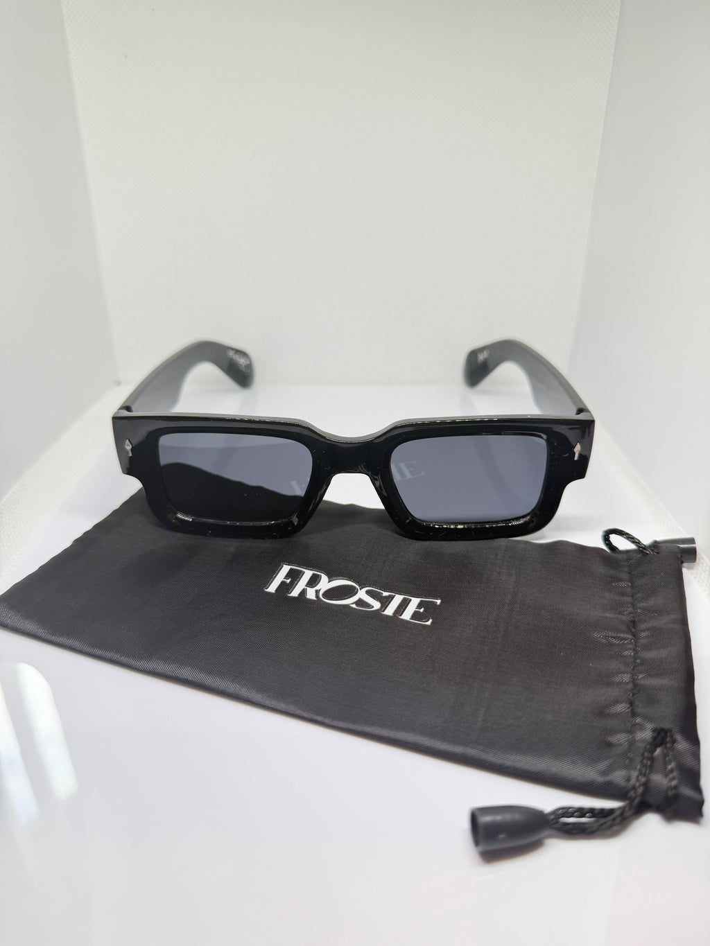 Obsidian oversized chunky black sunglasses with a sleek rectangular shape