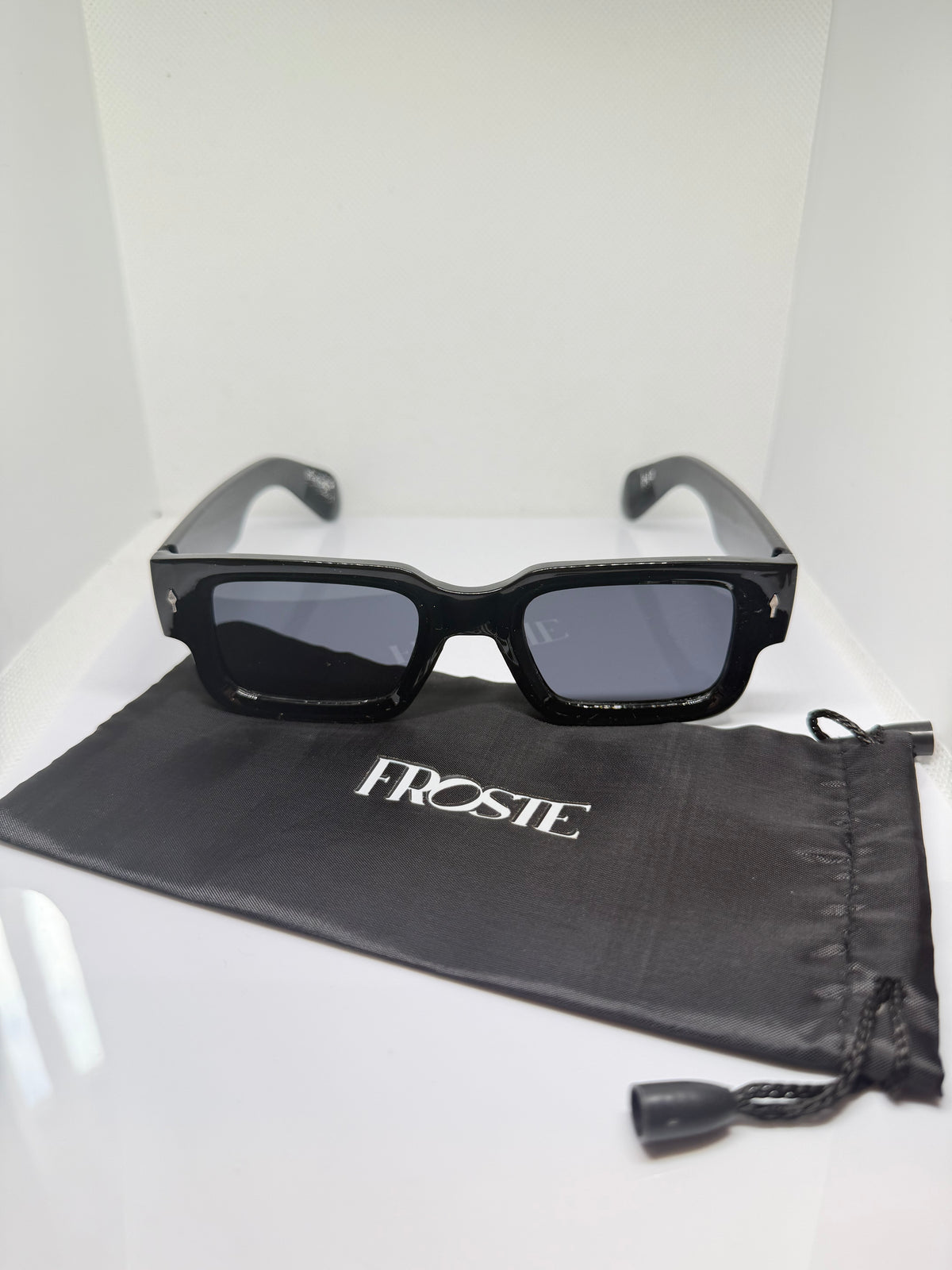 Obsidian oversized chunky black sunglasses with a sleek rectangular shape