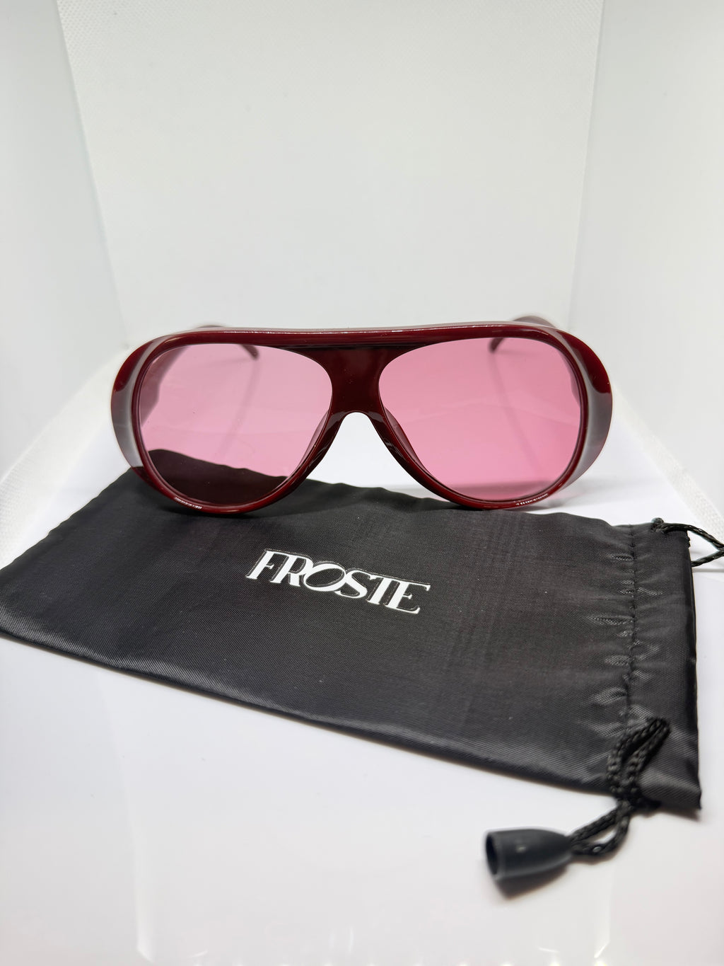 Merlot burgundy and pink-purple sunglasses by Froste Statement eyewear