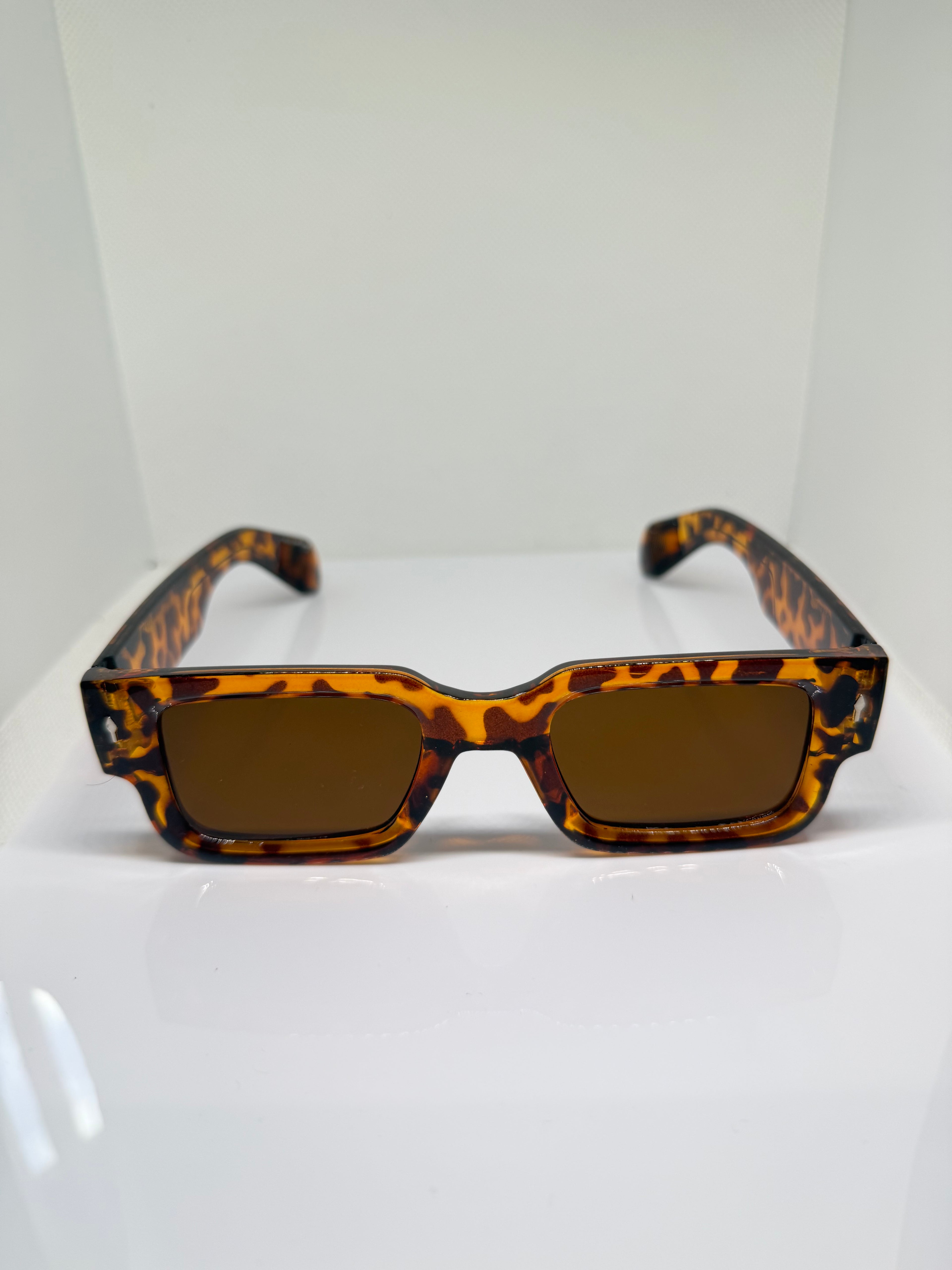 Tortuga tortoiseshell rectangular sunglasses with warm brown lenses