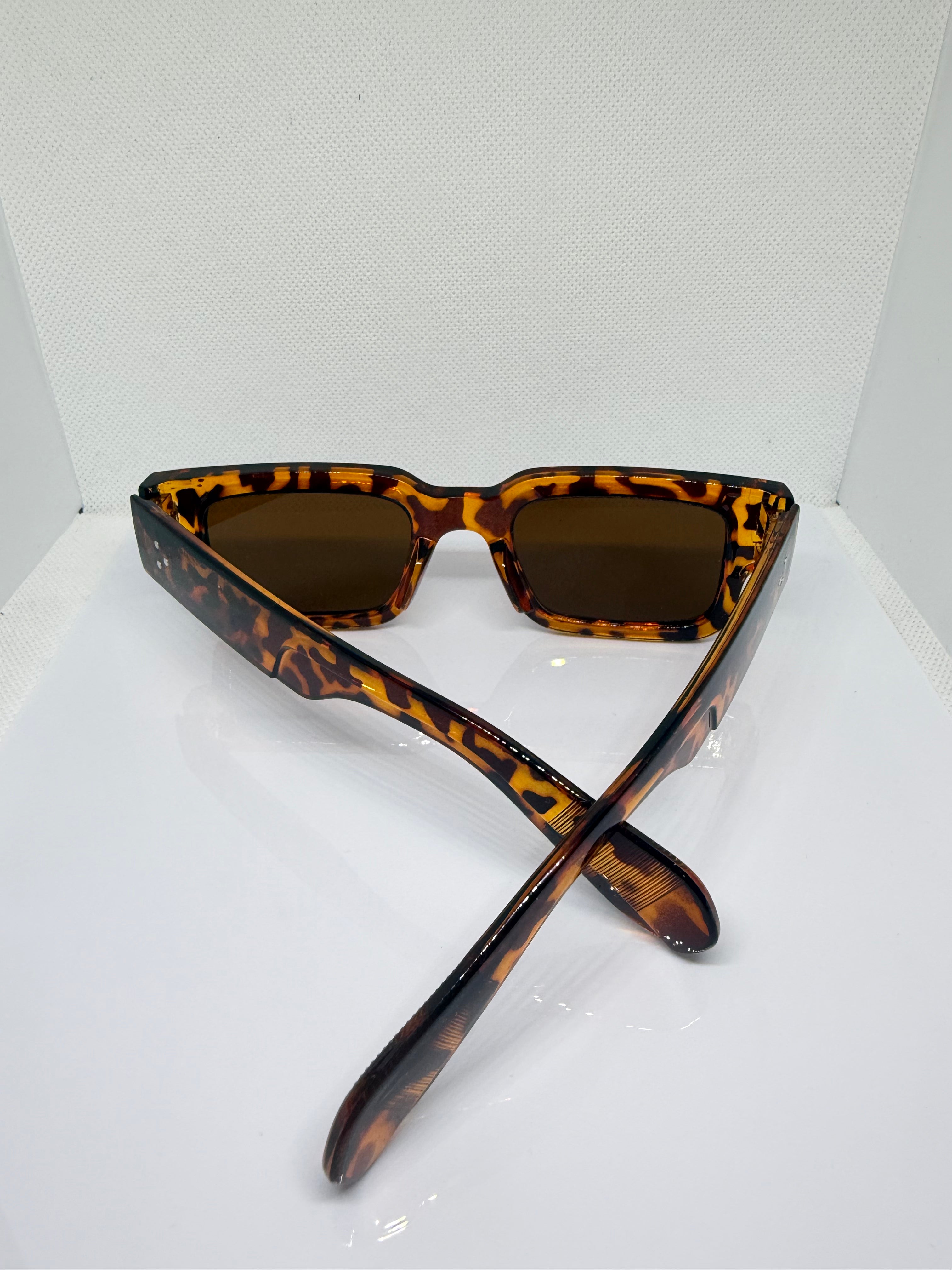 Tortuga rectangular sunglasses with a brown tortoiseshell frame