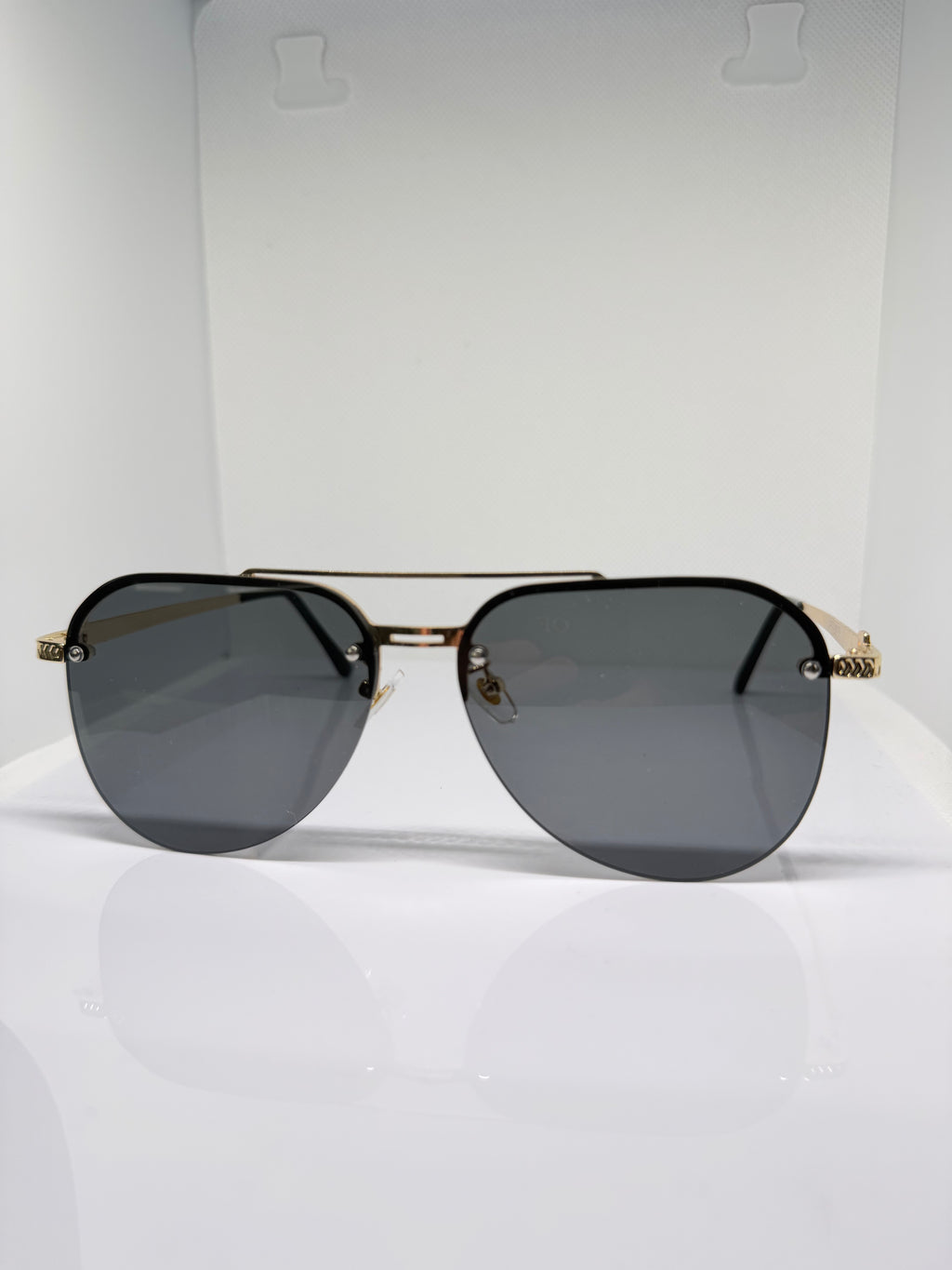 Monte Gold Aviator Sunglasses with Black Lenses