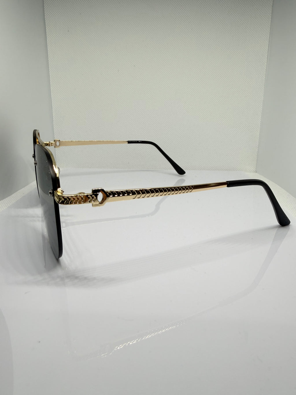 Monte Gold Aviator Sunglasses with Black Lenses