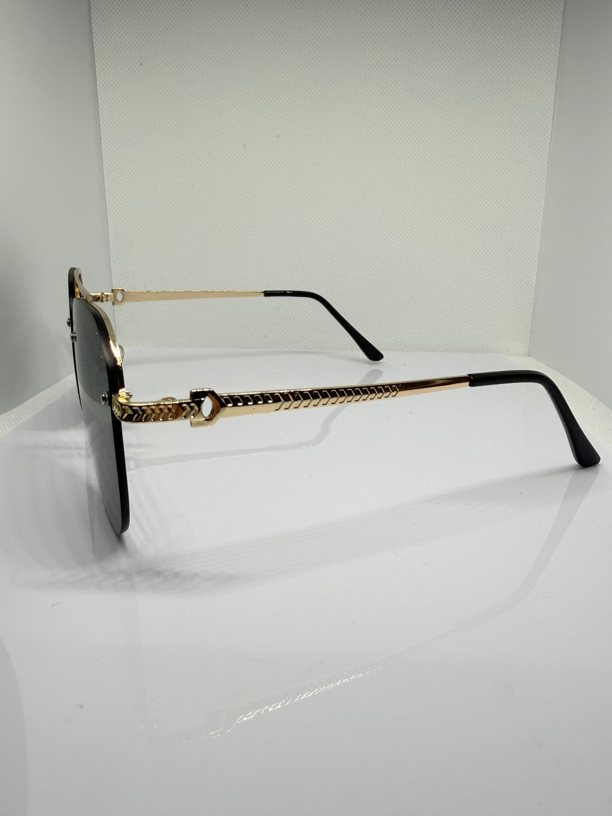 Monte Gold Aviator Sunglasses with Black Lenses