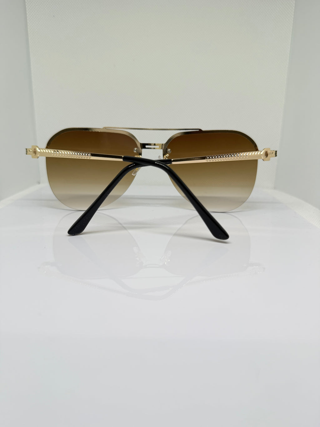 Cairo Gold Aviator Sunglasses with Brown Lenses