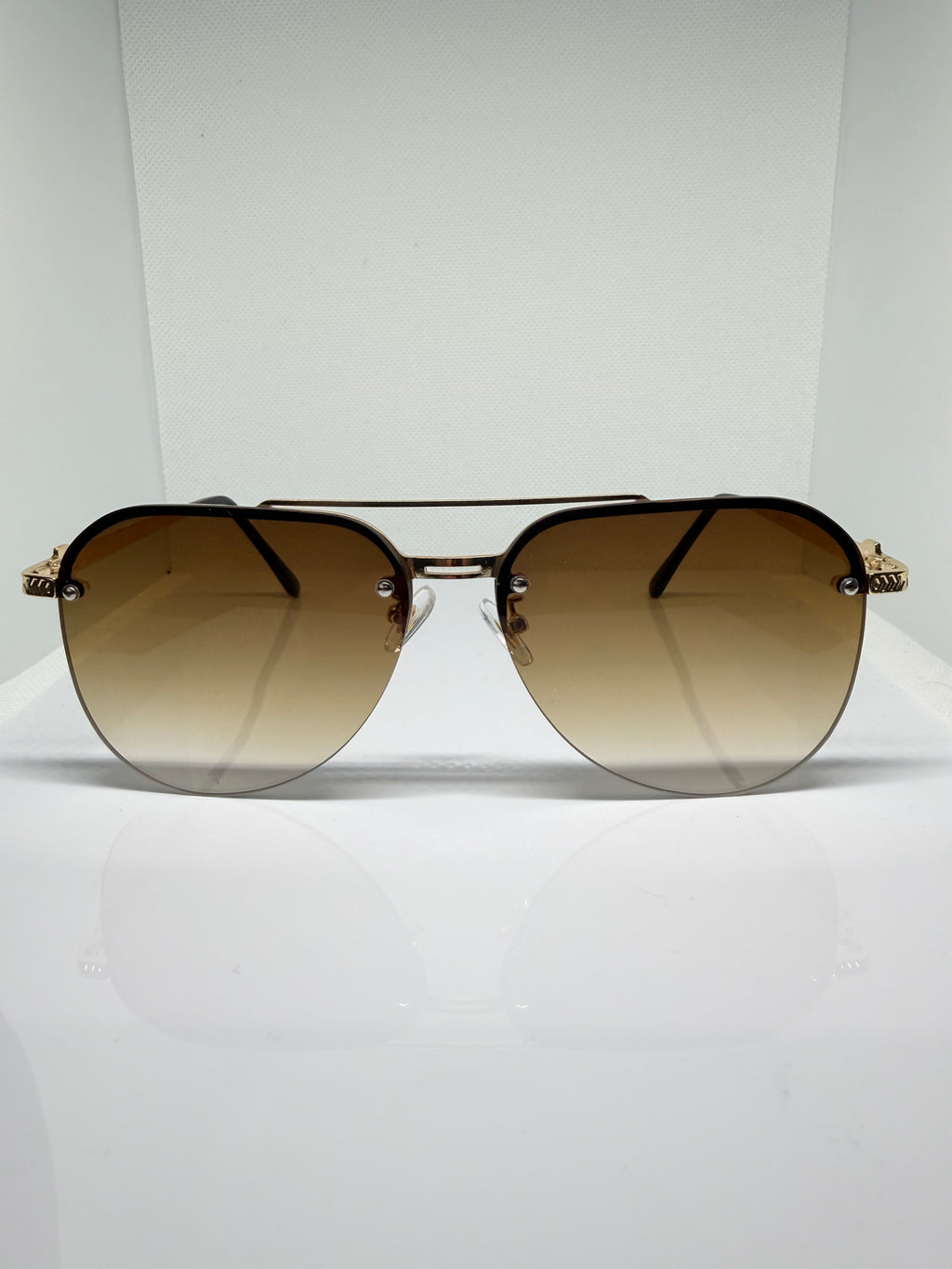 Cairo Gold Aviator Sunglasses with Brown Lenses