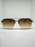 Cairo Gold Aviator Sunglasses with Brown Lenses