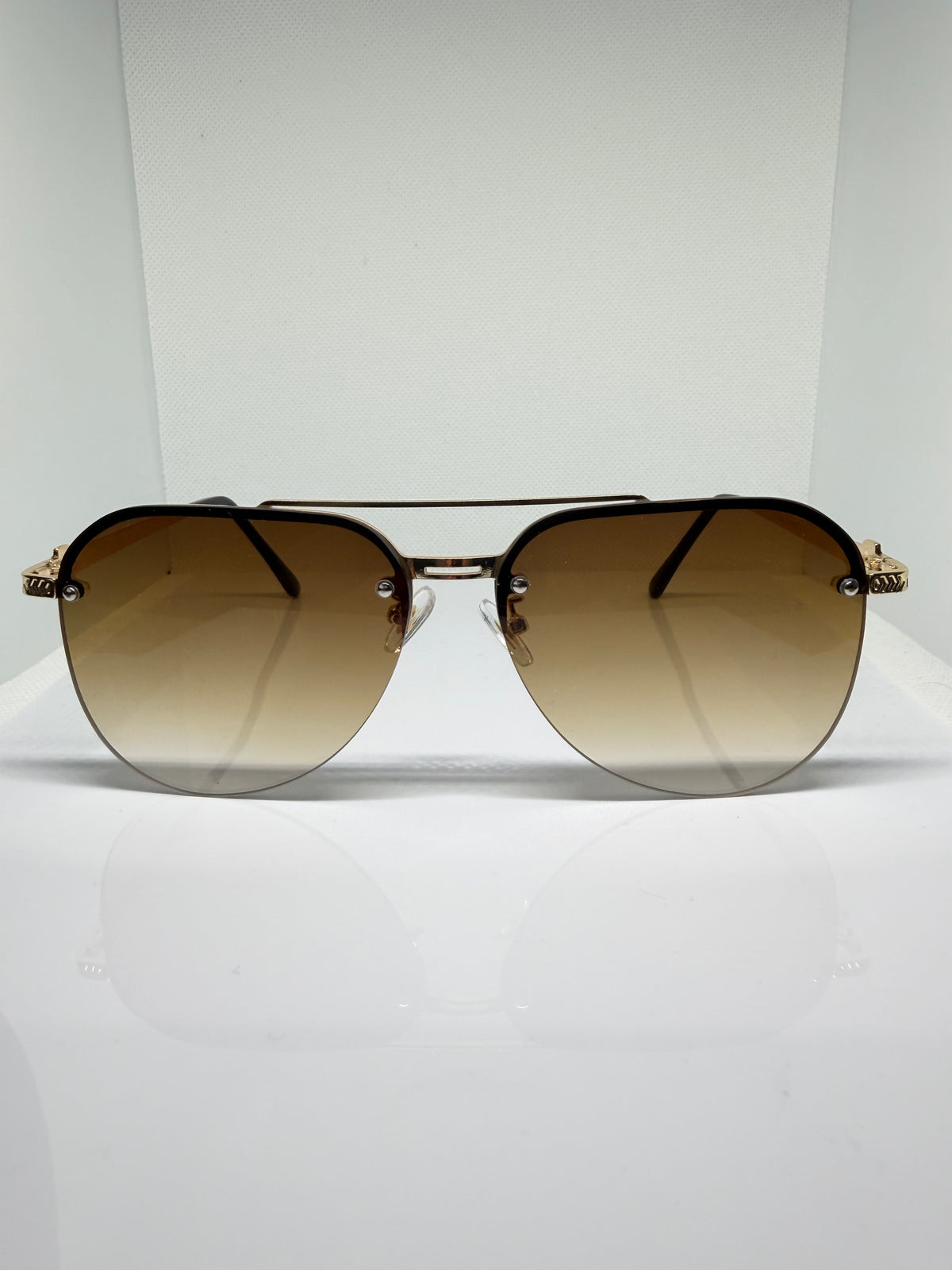 Cairo Gold Aviator Sunglasses with Brown Lenses