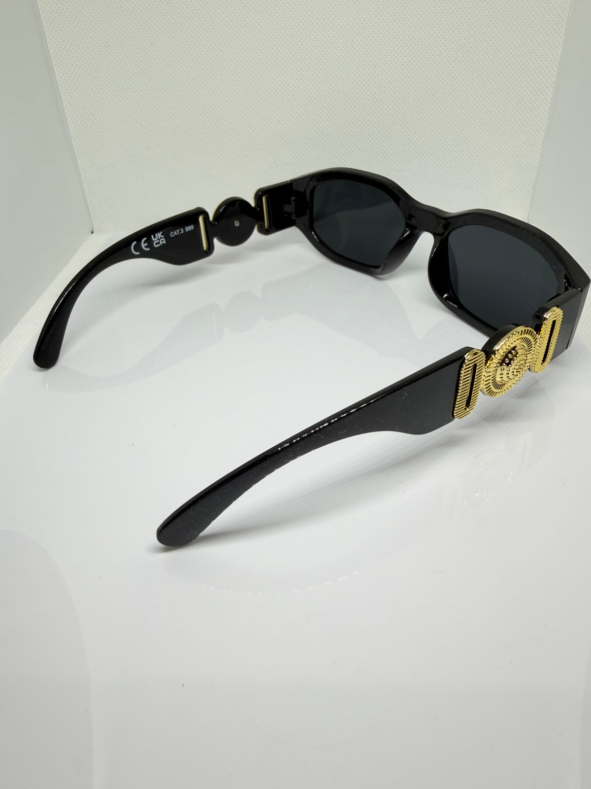 Roma Black & Gold Medallion Sunglasses