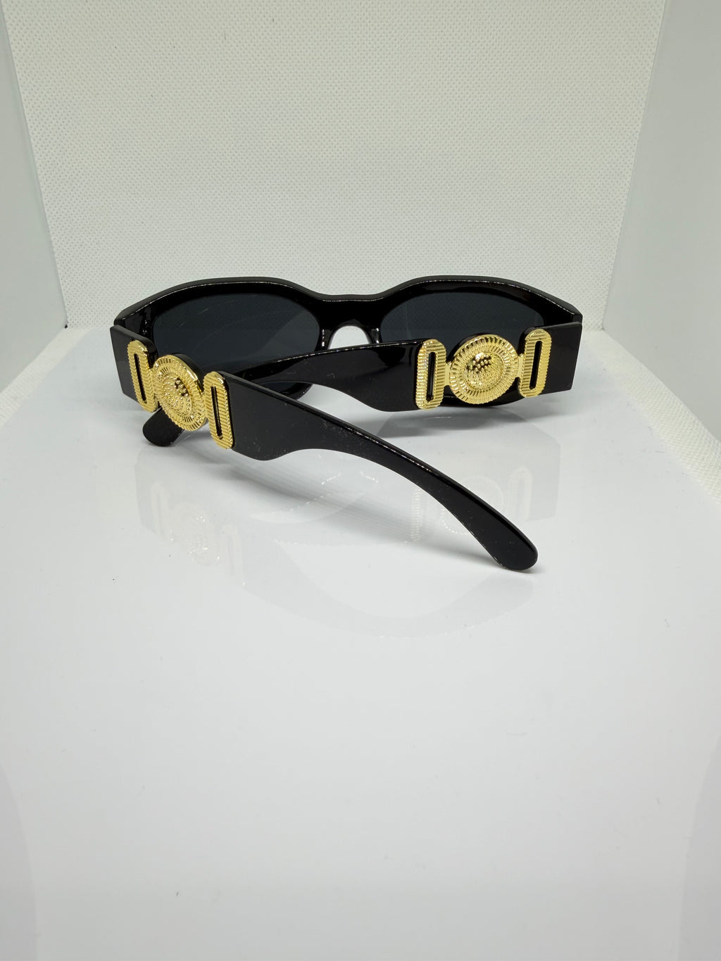 Roma Black & Gold Medallion Sunglasses