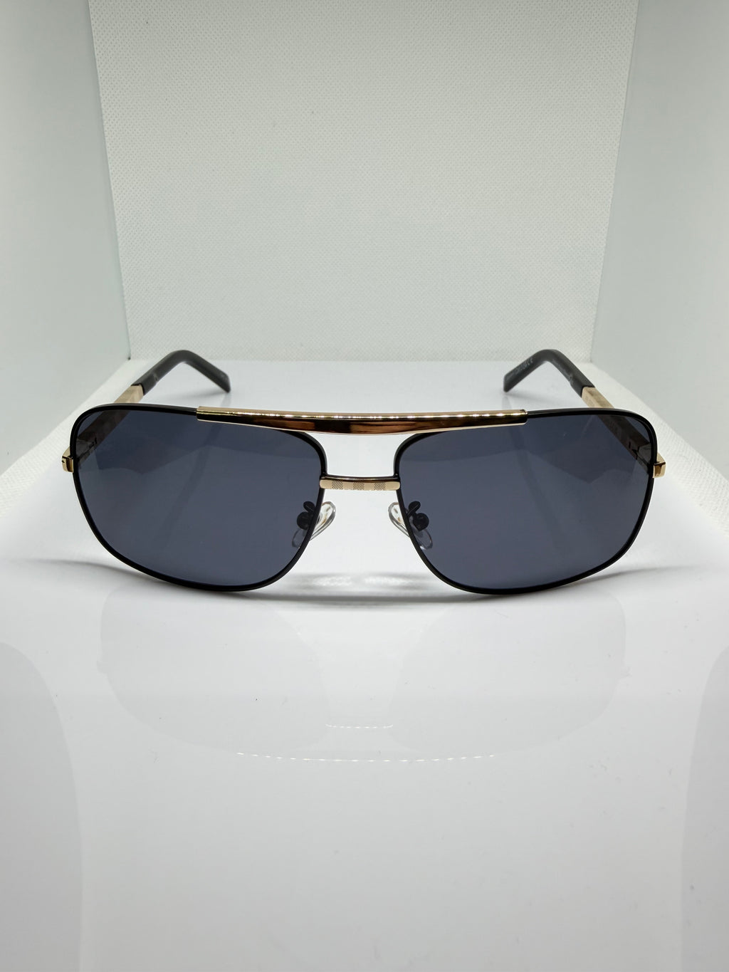 Monaco Black & Gold Aviator Sunglasses With Black Lens
