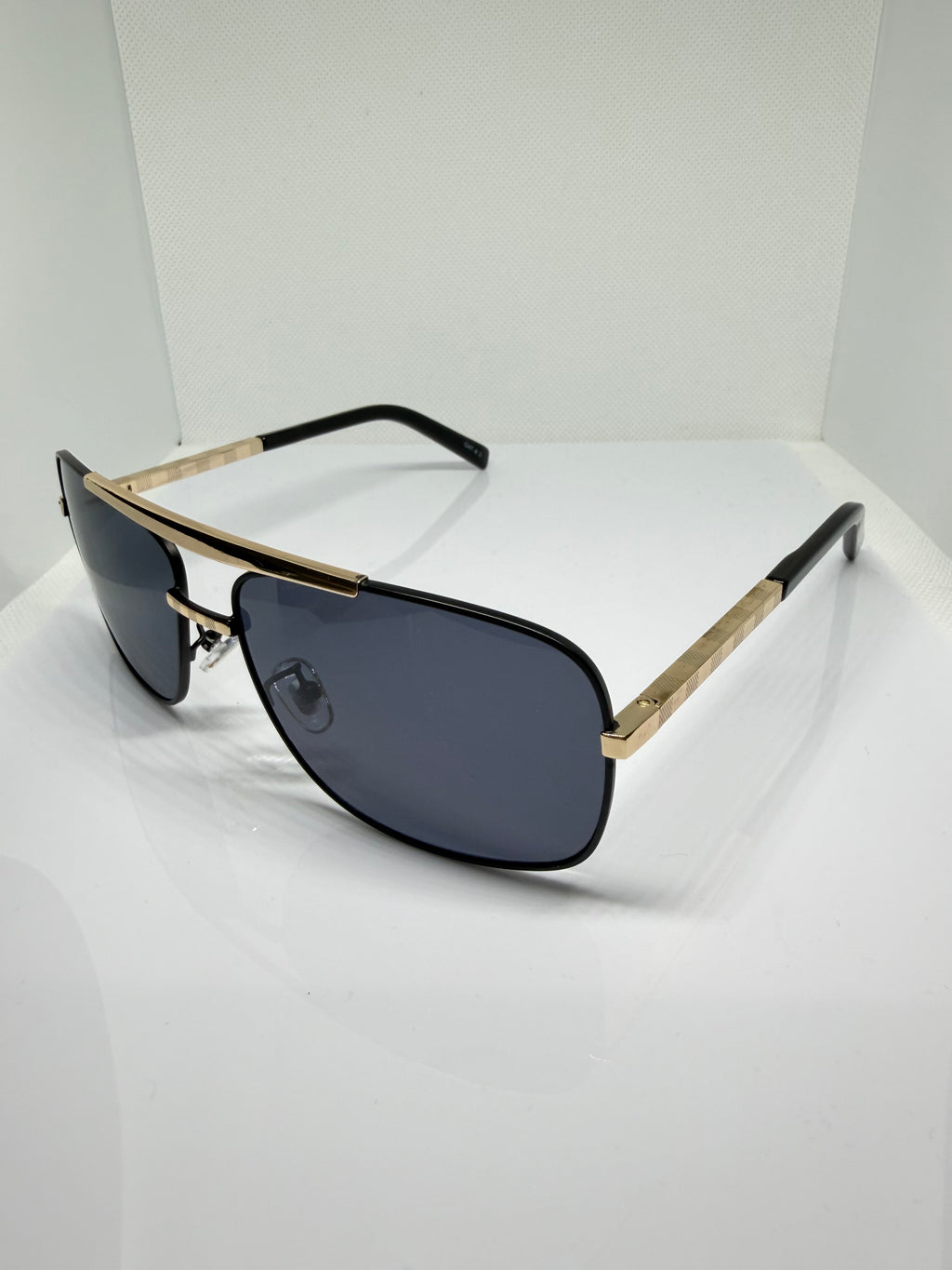 Monaco Black & Gold Aviator Sunglasses With Black Lens