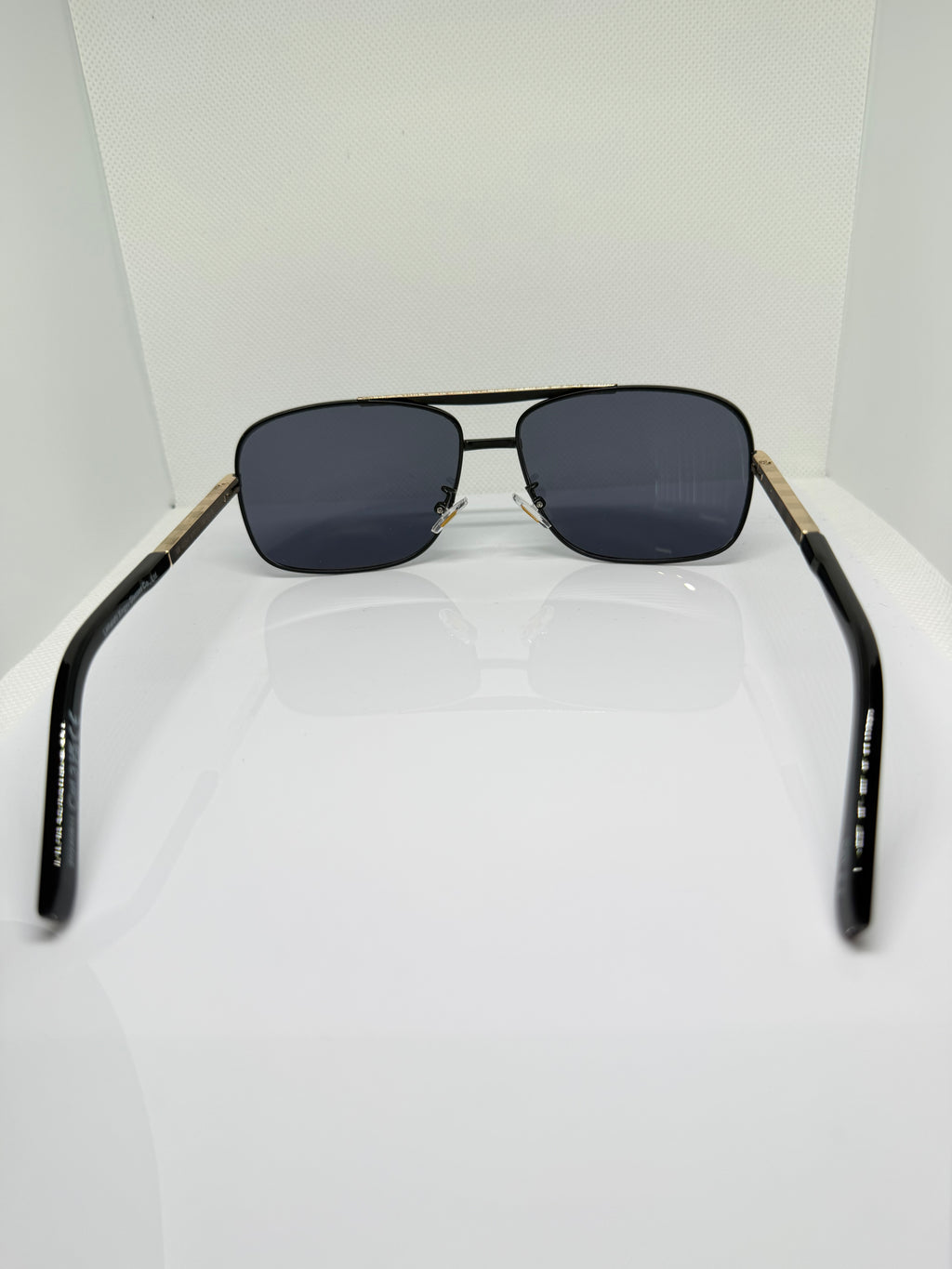 Monaco Black & Gold Aviator Sunglasses With Black Lens