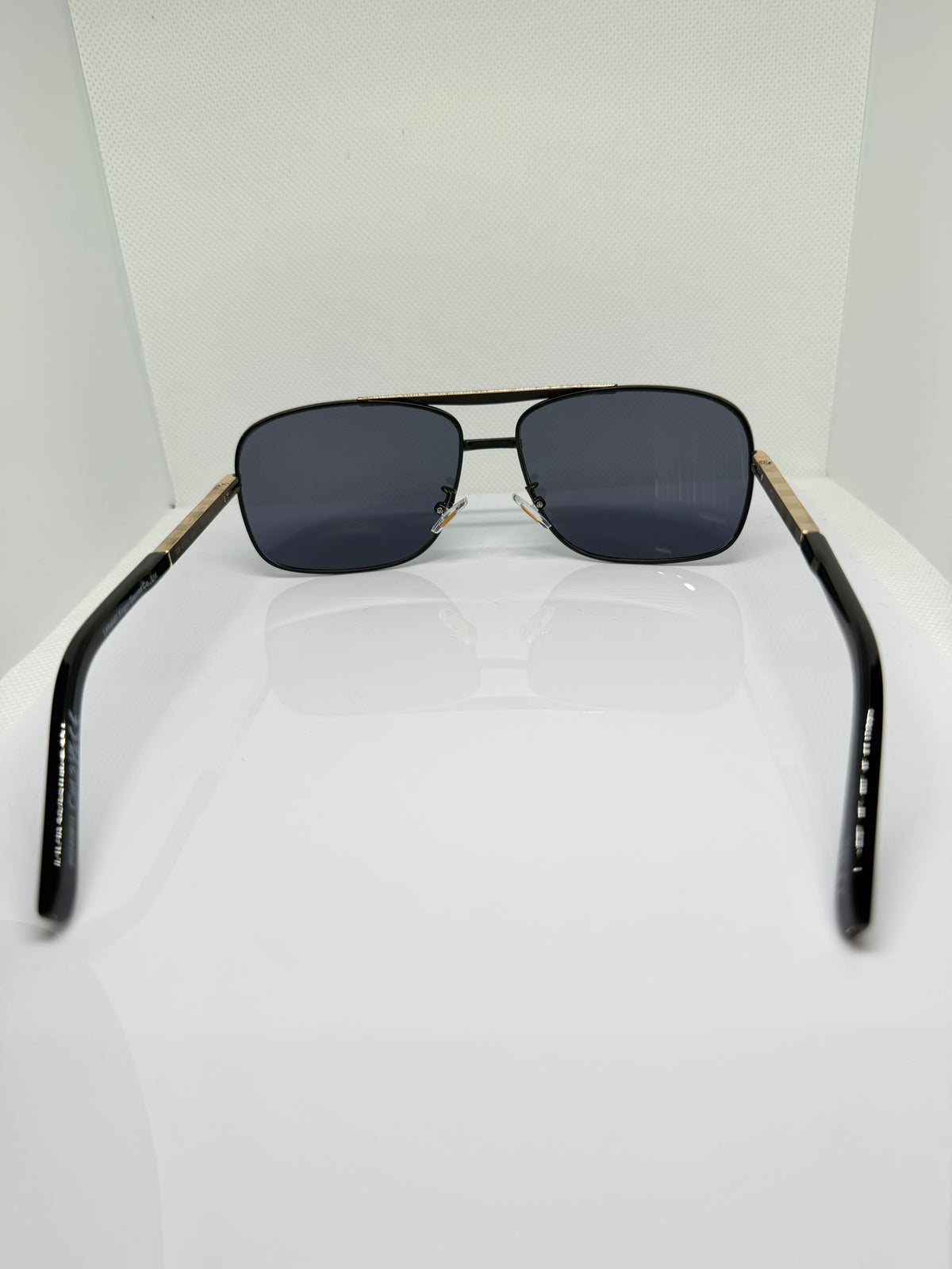 Monaco Black & Gold Aviator Sunglasses With Black Lens