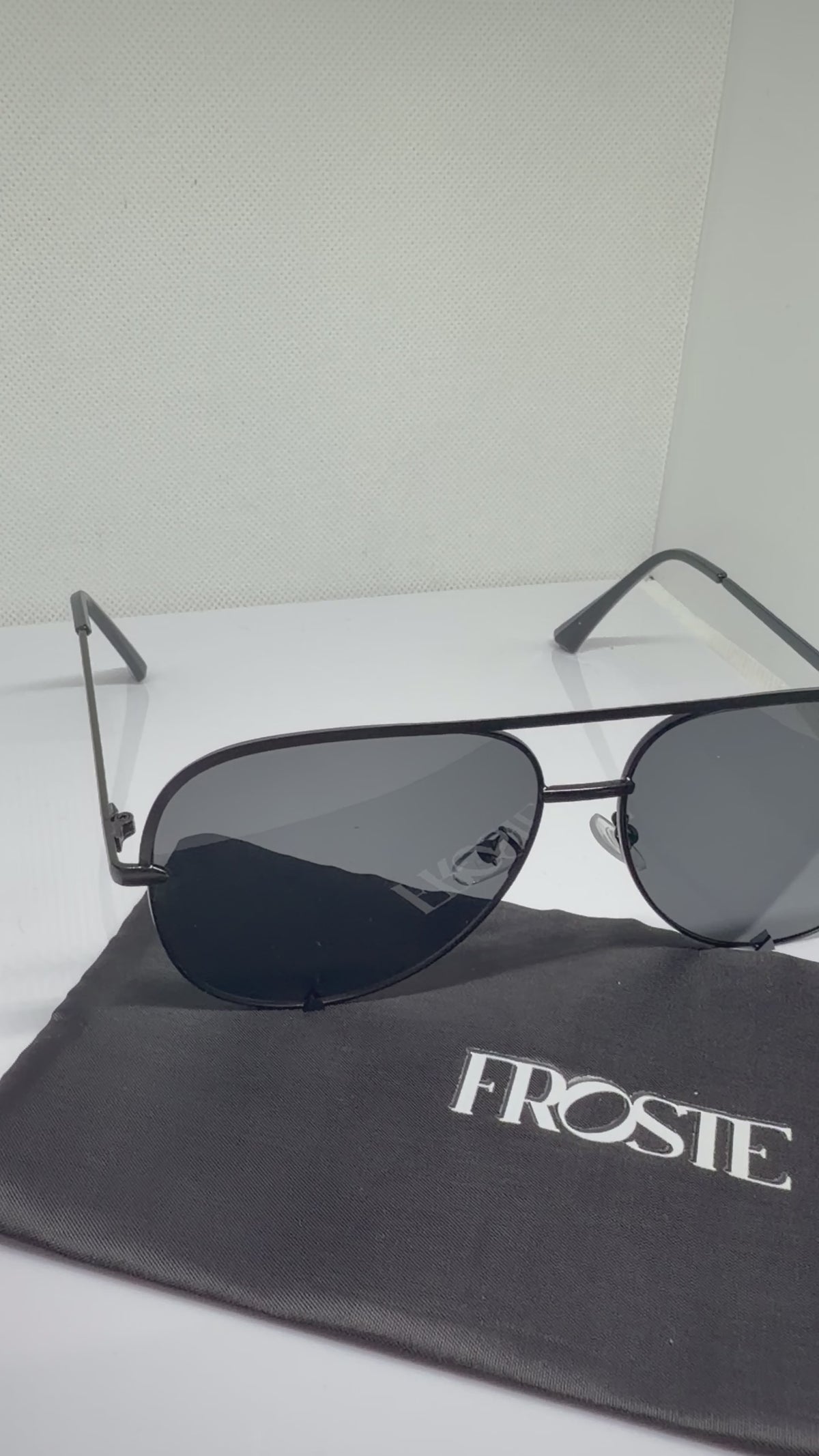 Shadow – Black & Silver Aviator Sunglasses