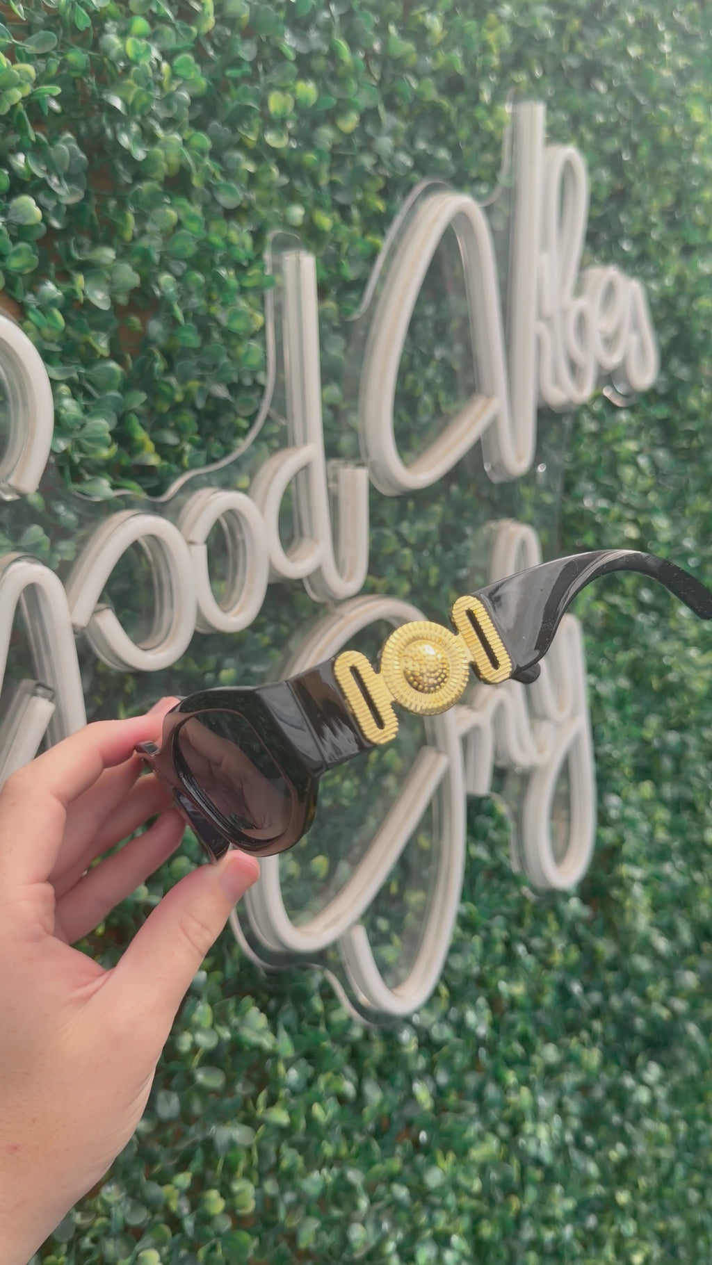 Roma Black & Gold Medallion Sunglasses
